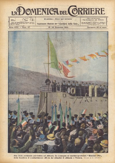 Een mooie patriottische ceremonie in Abbazia door Achille Beltrame